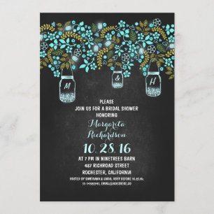 Invitation douche nuptiale de maçon de tableau rustique de