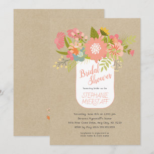 Invitation Douche nuptiale de papier d'emballage de pot de
