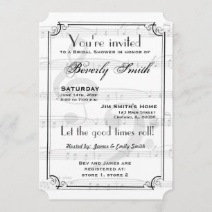 Invitation Douche nuptiale de thème musical