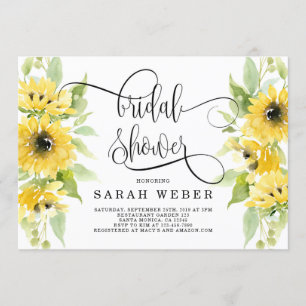 Invitation Douche nuptiale de tournesol
