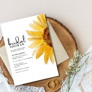 Invitation Douche nuptiale de tournesol illustrée