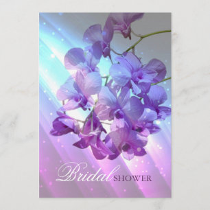 Invitation douche nuptiale d'orchidée pourpre lilas florale