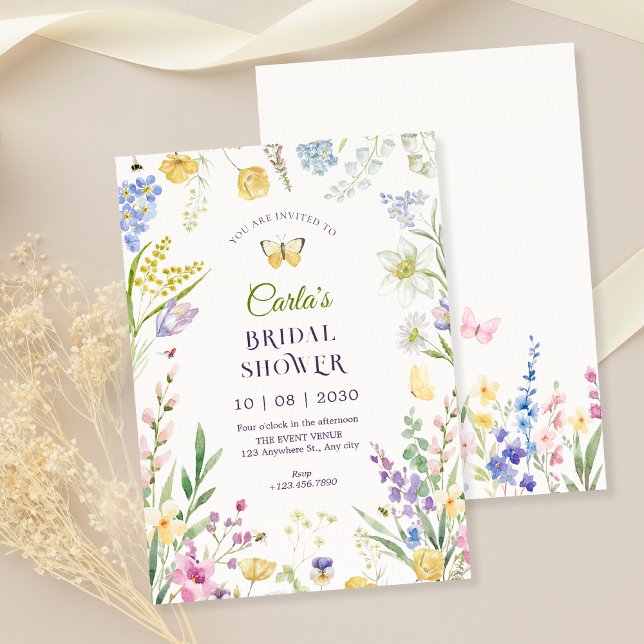Invitation Douche nuptiale du jardin fleuri aquarelle (Créateur téléchargé)
