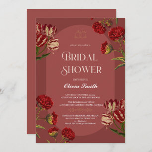 Invitation douche nuptiale élégante rose de duvet, fleur rose