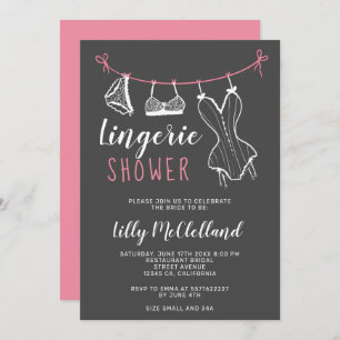 Invitation Douche nuptiale en lingerie rose