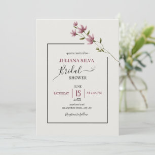 Invitation Douche nuptiale Fleur sauvage simple et neutre