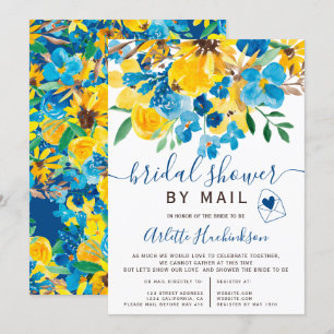 Invitation Douche nuptiale florale rustique par courrier