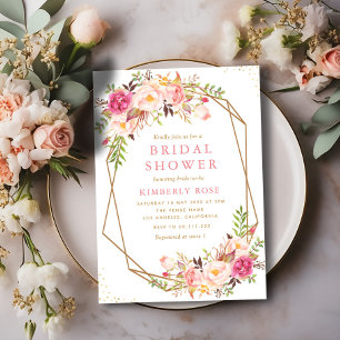 Invitation douche nuptiale géométrique florale