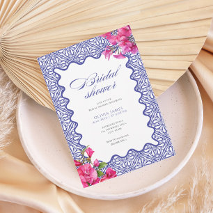 Invitation Douche nuptiale italienne bougainvillière