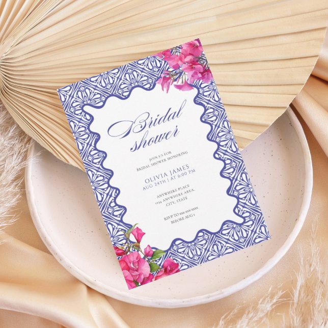 Invitation Douche nuptiale italienne bougainvillière (Créateur téléchargé)
