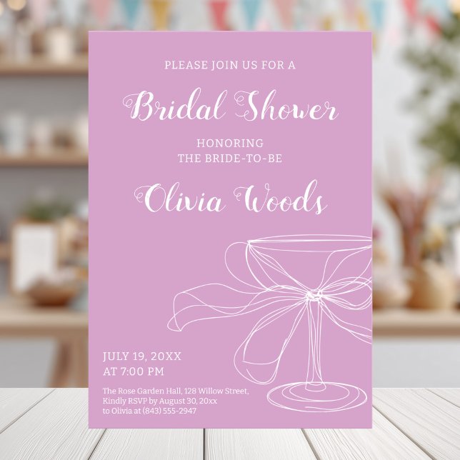 Invitation Douche nuptiale lavande avec design élégant arc (Créateur téléchargé)
