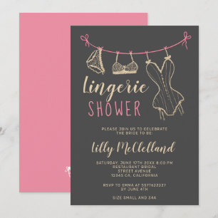 Invitation Douche nuptiale lingerie chic