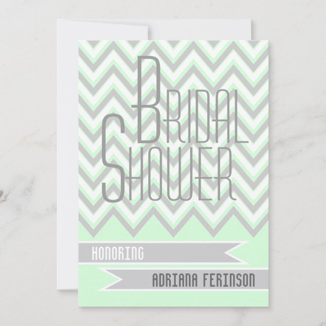 Invitation Douche nuptiale mariage à la menthe moderne gris c (Devant)