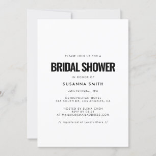 Invitation Douche nuptiale minimaliste simple