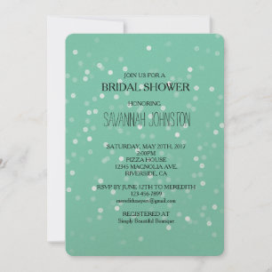 Invitation Douche nuptiale Mint et White Bokeh Confetti