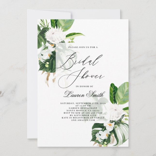 Invitation Douche nuptiale moderne aquarelle (Devant)