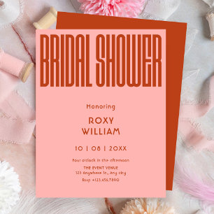 Invitation Douche nuptiale moderne rétro