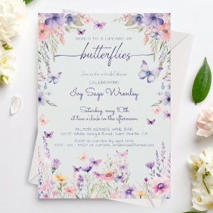 Invitation Douche nuptiale pour "toute la vie des papillons"
