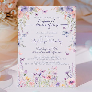 Invitation Douche nuptiale pour "toute la vie des papillons"