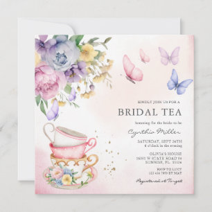 Invitation Douche nuptiale rose papillon