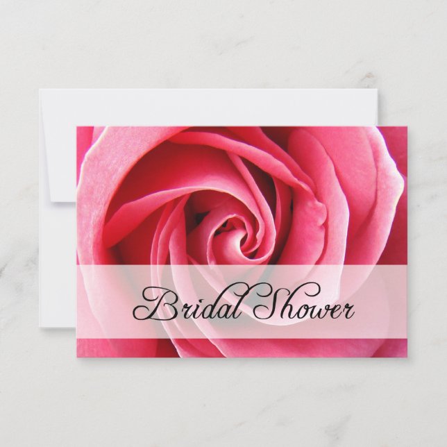 Invitation douche nuptiale : rose rose (Devant)