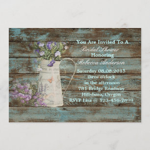 Invitation douche nuptiale rustique de pays occidental de