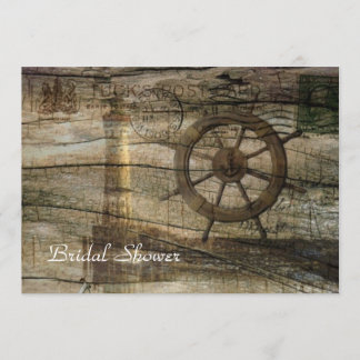 Invitation douche nuptiale vintage de mariage de plage de