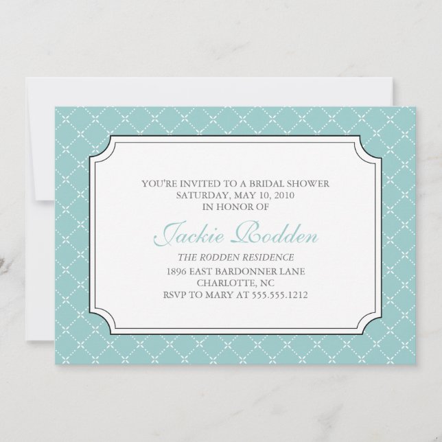 Invitation Douche nuptiale {vintage trellis} (Devant)