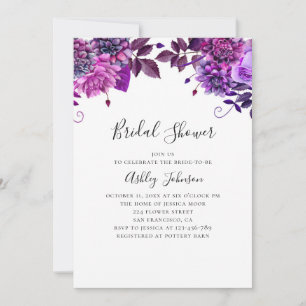 Invitation Douche nuptiale violette et lilas