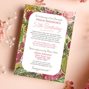 Invitation Douche par aquarelle Mail Floral 50e anniversaire