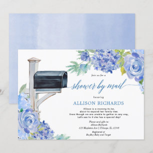 Invitation Douche par courrier baby shower de garçon floral b