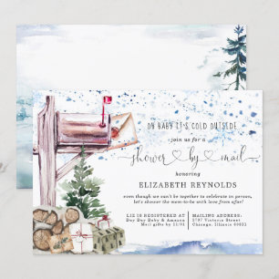 Invitation Douche par courrier  Baby shower de Noël d'hiver