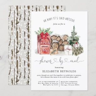 Invitation Douche par courrier  Baby shower de Noël d'hiver