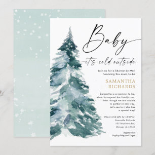 Invitation Douche par courrier baby shower d'hiver non sexist