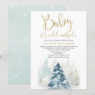 Invitation Douche par courrier baby shower d'hiver non sexist