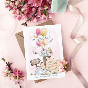 Invitation Douche par courrier Baby shower virtuel Balloon bo