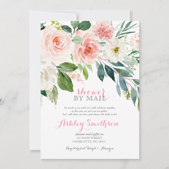 Invitation Douche par courrier douche nuptiale Douche virtuel (Devant)