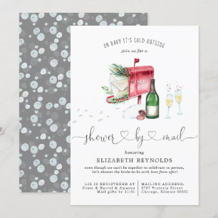 Invitation Douche par courrier Fête des mariées de Noël d'h