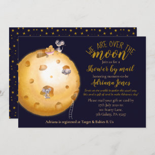 Invitation Douche par courrier, lune de fromage, parties scin