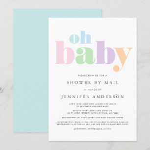 Invitation Douche par courrier   Oh Baby Pastel Minimal Moder