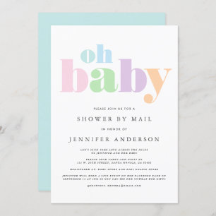 Invitation Douche par courrier  Oh Baby Pastel Minimal Modern