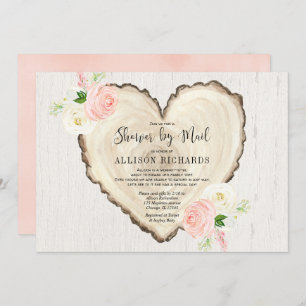Invitation Douche par courrier Rustic Valentines Jeune fille