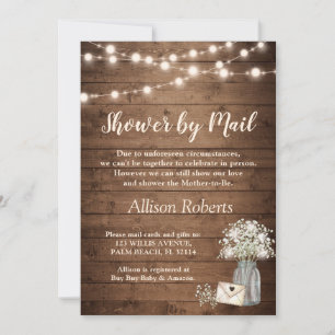Invitation Douche par courrier Rustique Baby's Respiration St