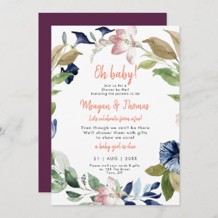 Invitation douche par la poste de la lointaine fille baby sho