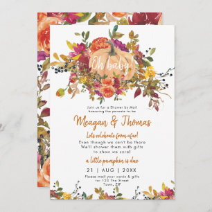 Invitation douche par la poste depuis un baby shower citrouil