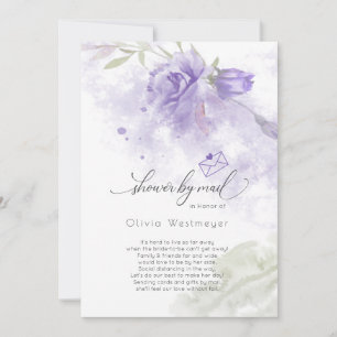 Invitation Douche par Mail Aquarelle Lilac Purple Floral