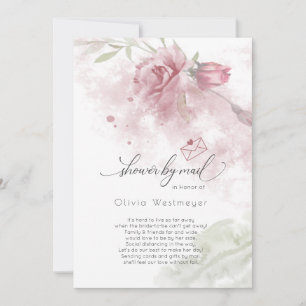 Invitation Douche par Mail Aquarelle Rose Duisier Fleurs rose
