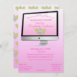 Invitation Douche Par Mail Bébé Fille Rose en ligne