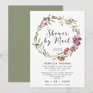 Invitation douche par mail fleurie nuptiale virtuelle