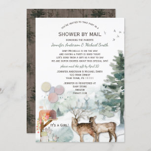Invitation Douche par Mail Forest Woodland Girl Baby